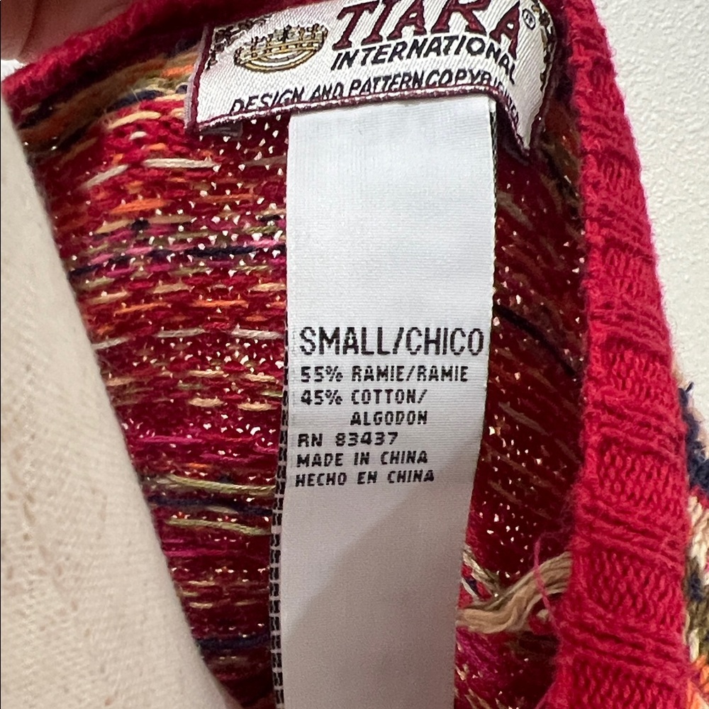 Women's Red Patterned Sweater - image 2